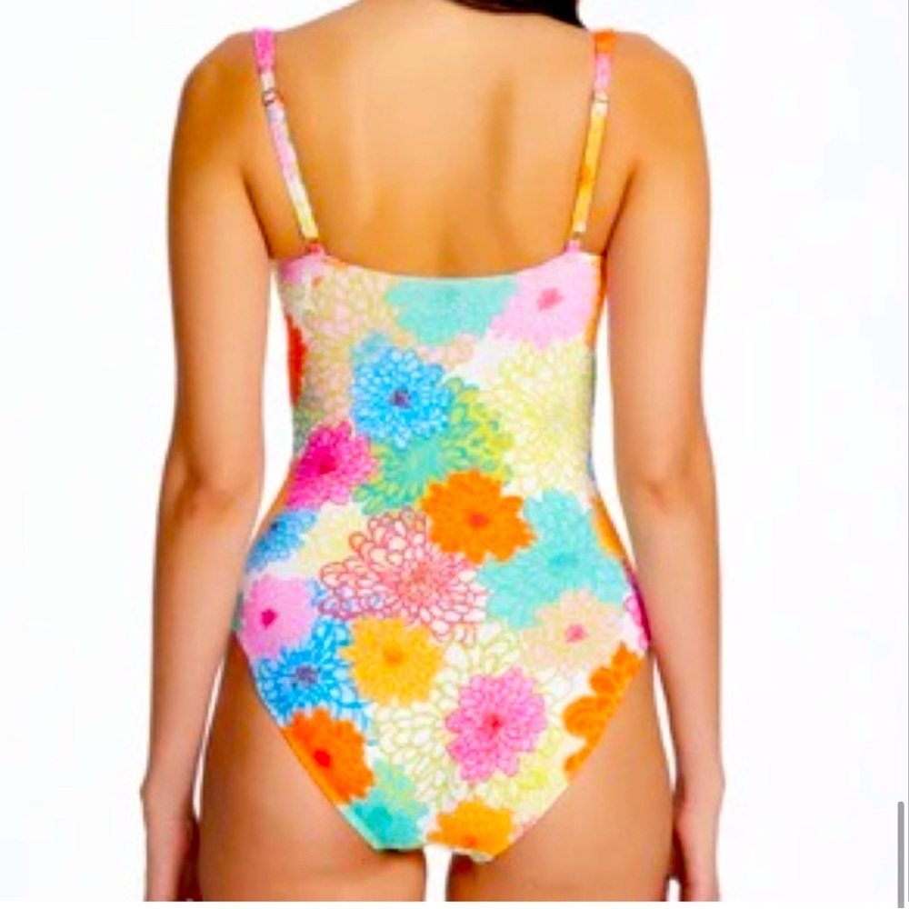 BLEU Rod Beattie SWIMSUIT, SHIRRED Slimming Tummy Control Bright Colorful $129 - Picture 3 of 15